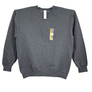 Athletic Works Mens Fleece Pullover Gray Sweatshirt L 42-44 Moisture Wicking NWT